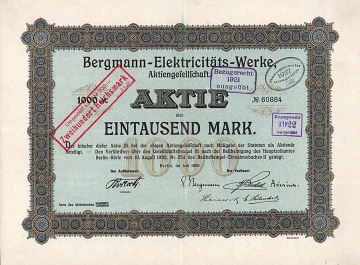 Bergmann-Elektricitäts-Werke AG