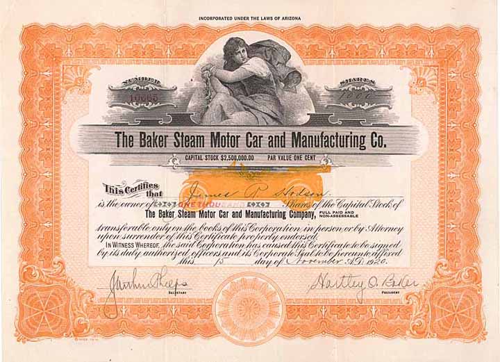 Baker Steam Motor Car and Manufacturing Co.