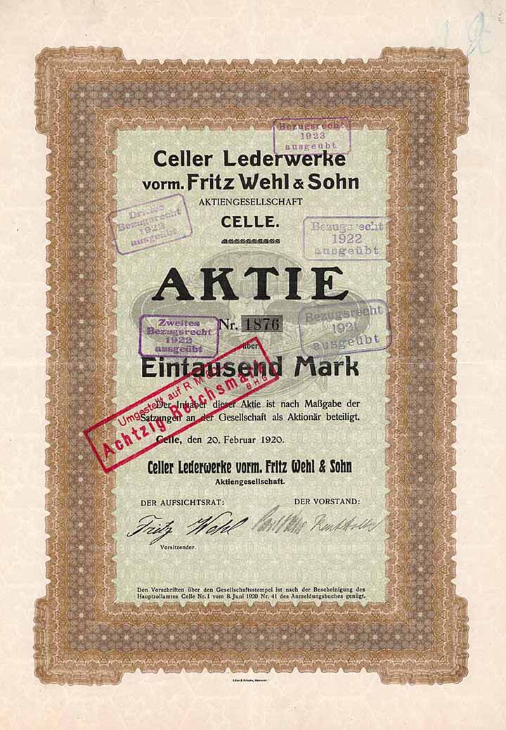 Celler Lederwerke vorm. Fritz Wehl & Sohn AG