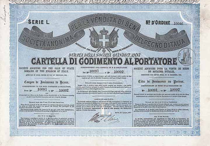 Vendita di Beni Delregno D'Italia S.A.