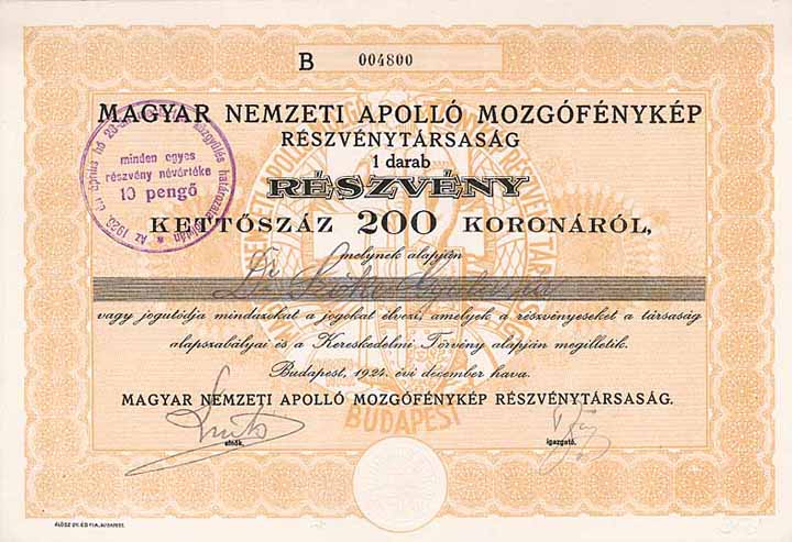 Ungarische Nationale Apollo Kinotheater AG