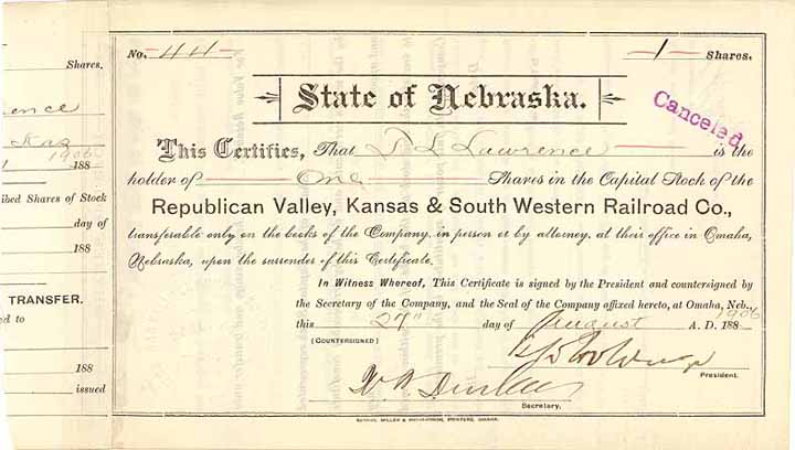 Republican Valley, Kansas & South Western Railroad