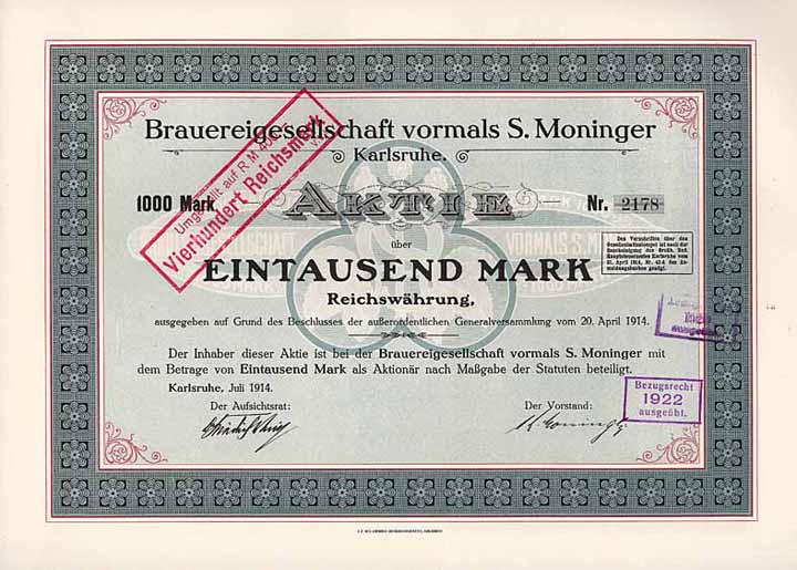 Brauereigesellschaft vormals S. Moninger