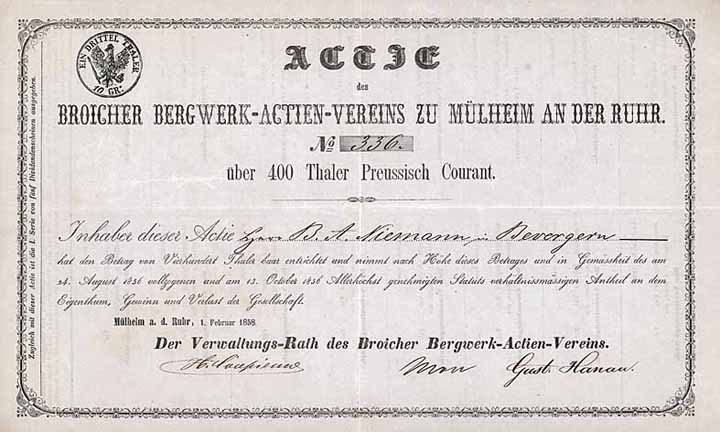 Broicher Bergwerk-Actien-Verein (OU Leo Hanau)