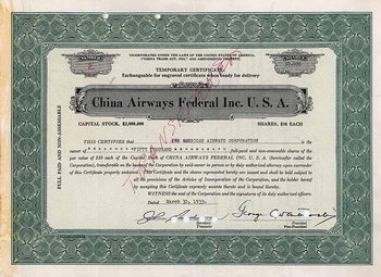 China Airways Federal Inc. U.S.A.