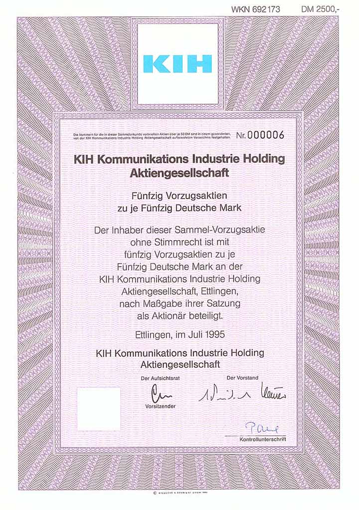 KIH Kommunikations Industrie Holding AG