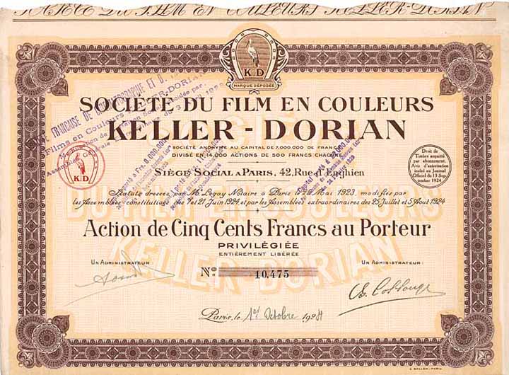 Soc. du film en couleurs Keller-Dorian S.A.