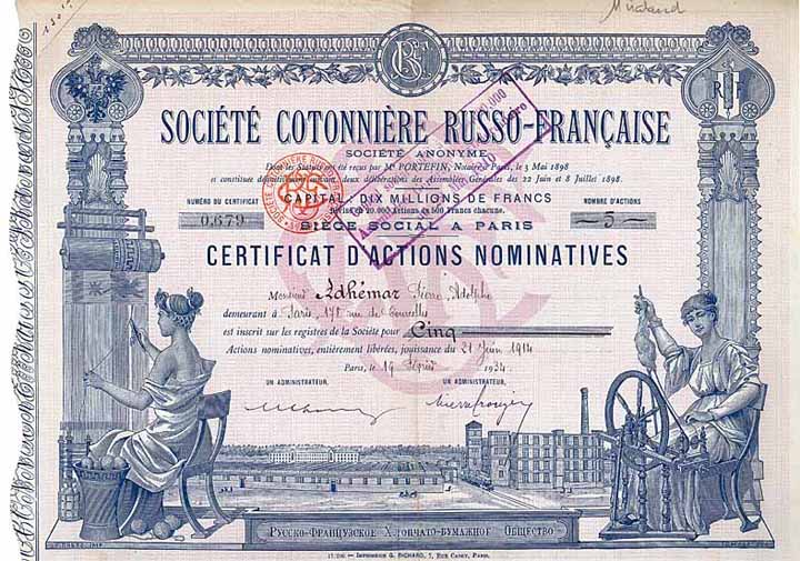 Société Cotonnière Russo-Francaise S.A.