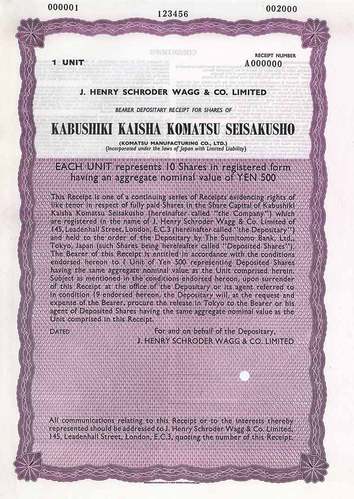 KK Komatsu Seisakusho (Komatsu Manufacturing Co.)