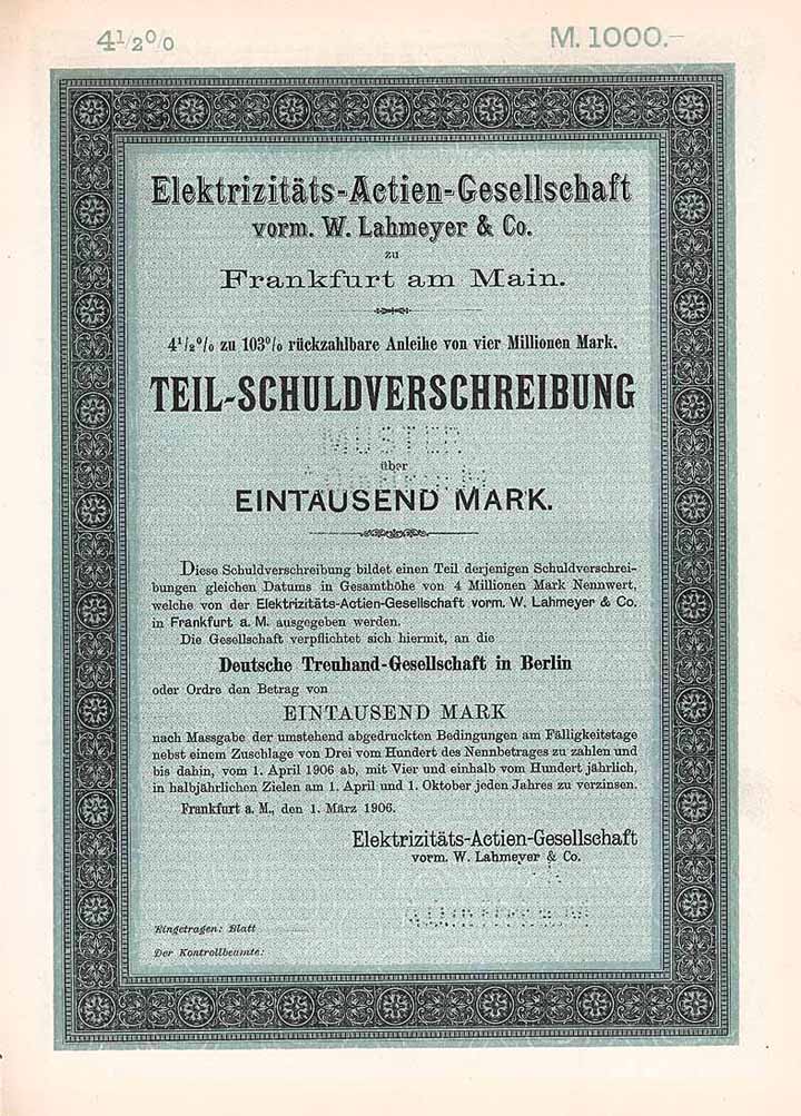 Elektrizitäts-AG vorm. W. Lahmeyer & Co.