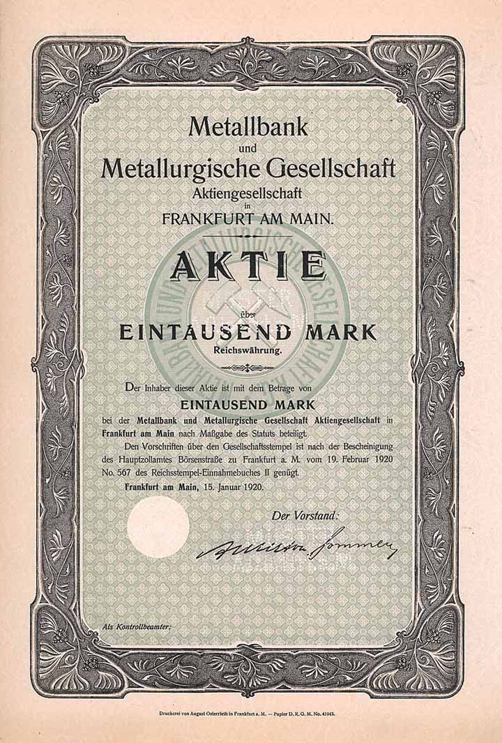 Metallbank und Metallurgische Gesellschaft AG