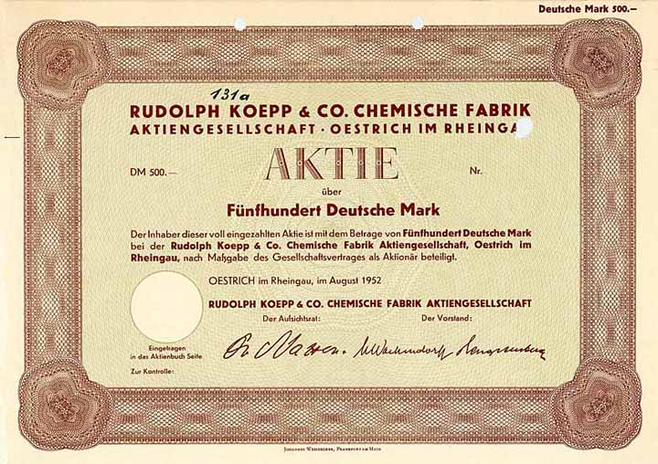 Rudolph Koepp & Co. Chemische Fabrik AG