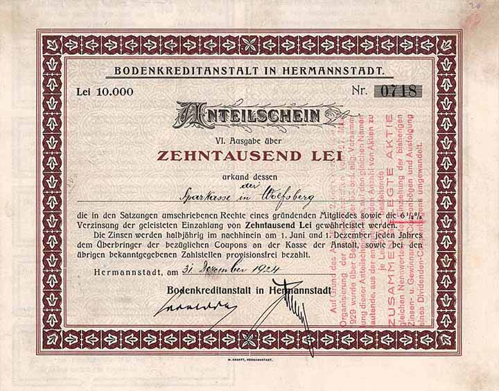 Bodenkreditanstalt in Hermannstadt