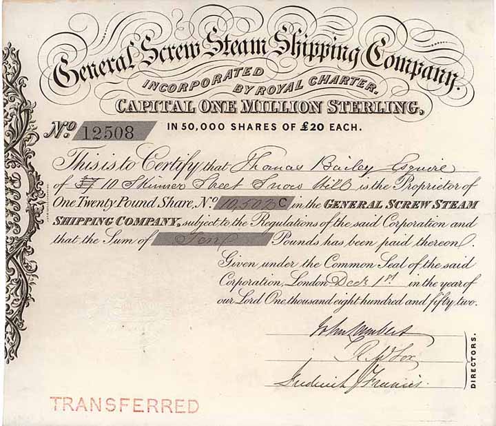 General Screw Steam Shipping Co.