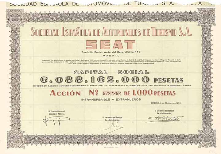 Soc. Espanola de Automoviles de Turismo S.A S.E.A.T.