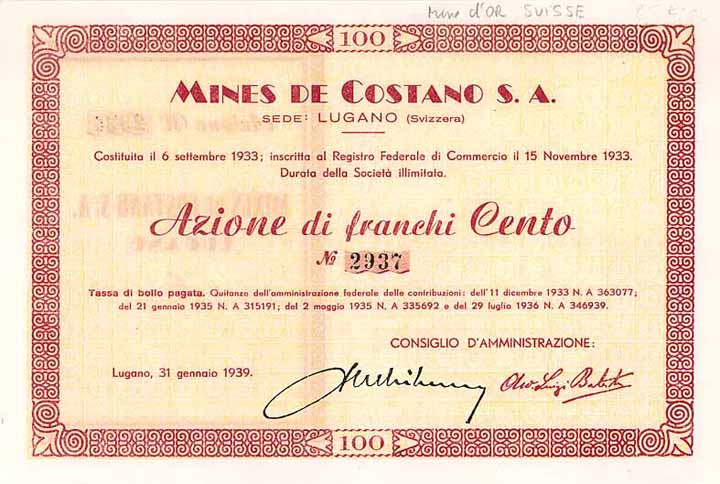 Mines de Costano S.A.