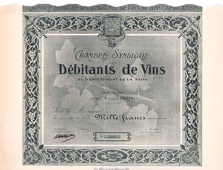 Chambre Syndicale des Débitants de Vins du Département de la Seine