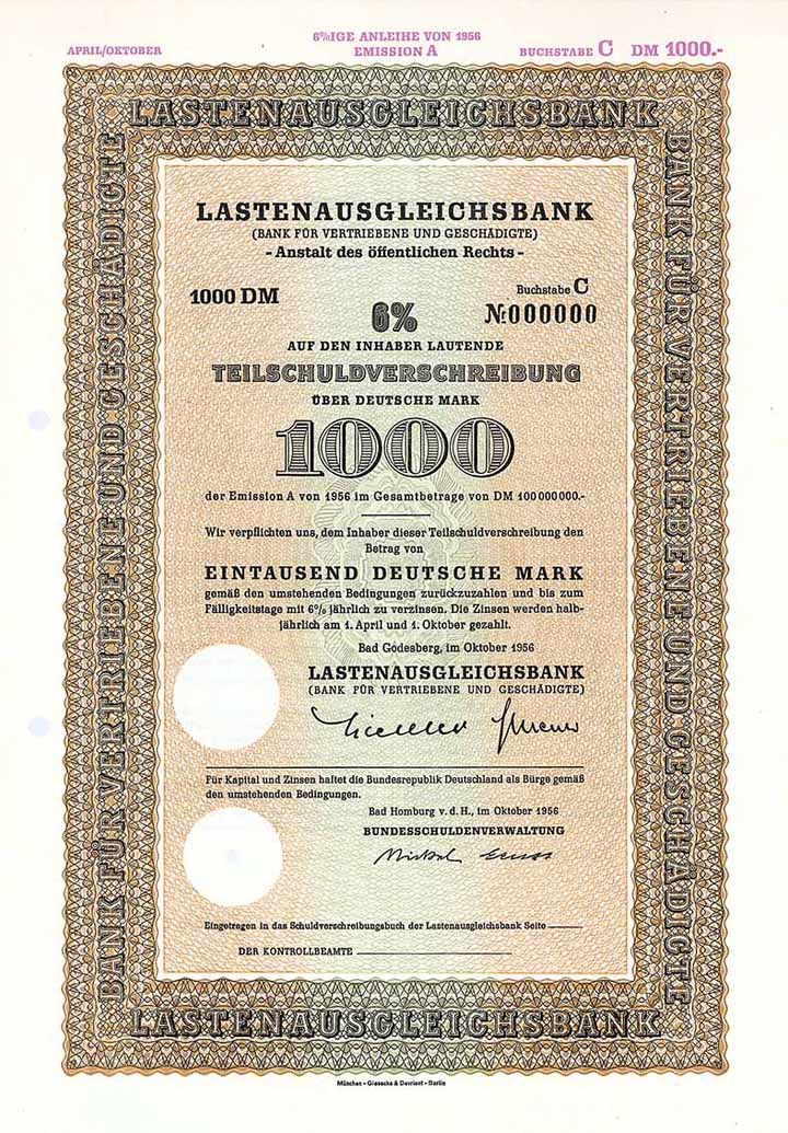 Lastenausgleichsbank (Bank für Vertriebene und Geschädigte)