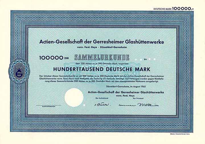 AG der Gerresheimer Glashüttenwerke vorm. Ferd. Heye