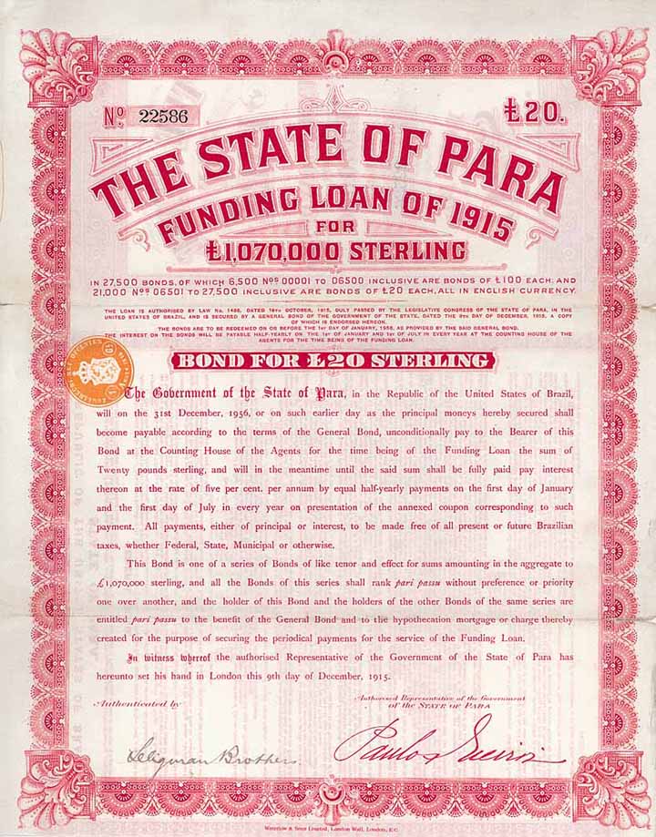 State of Para Funding Loan of 1915