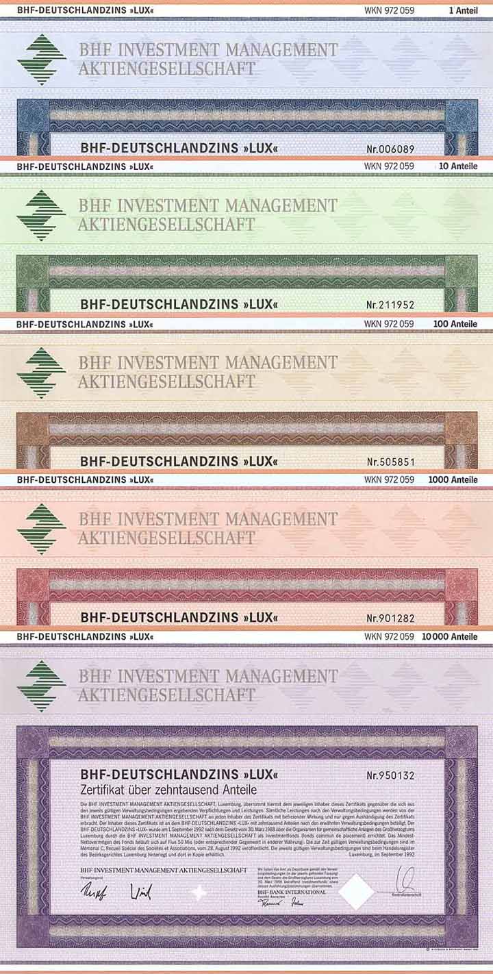 BHF Investment Management AG (5 Stücke)