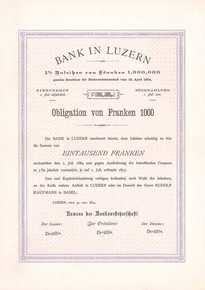 Bank in Luzern