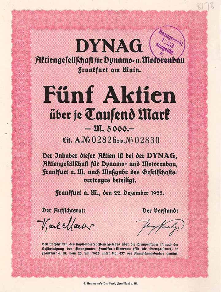 DYNAG AG für Dynamo- und Motorenbau