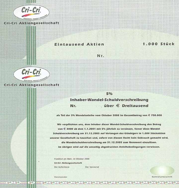 Cri-Cri AG (2 Stücke)