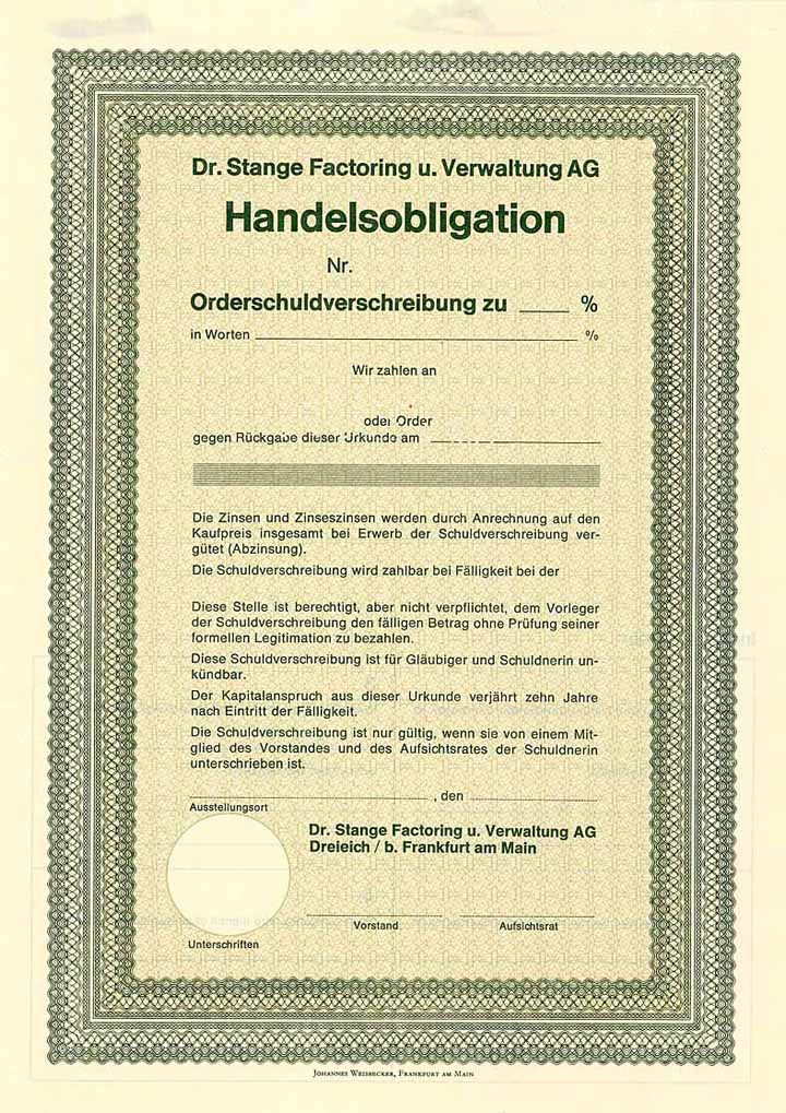 Dr. Stange Factoring und Verwaltung AG