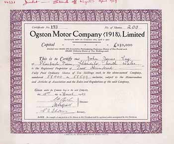 Ogston Motor Co. (1918) Ltd.