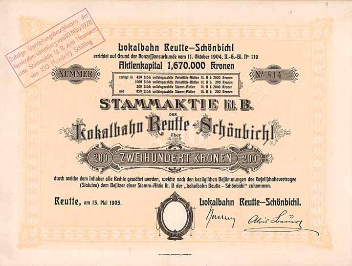 Lokalbahn Reutte-Schönbichl