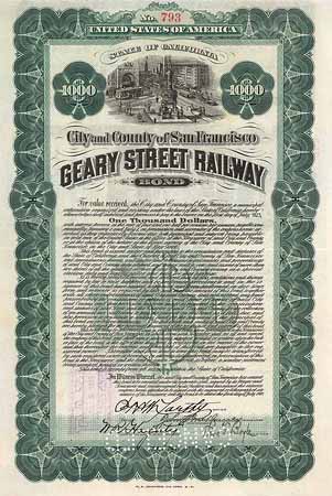 Geary Street Railway Bond