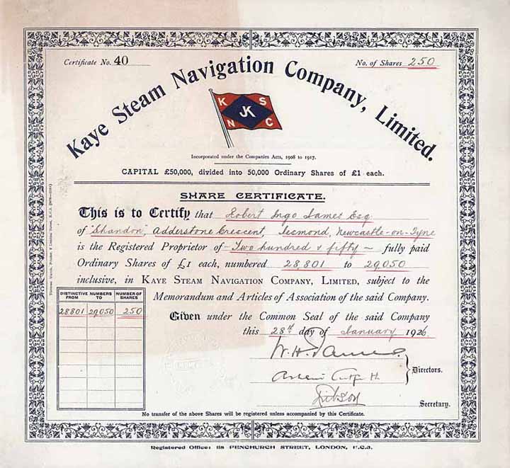 Kaye Steam Navigation Co.