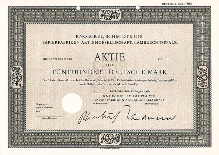 Knoeckel, Schmidt & Cie. Papierfabriken AG