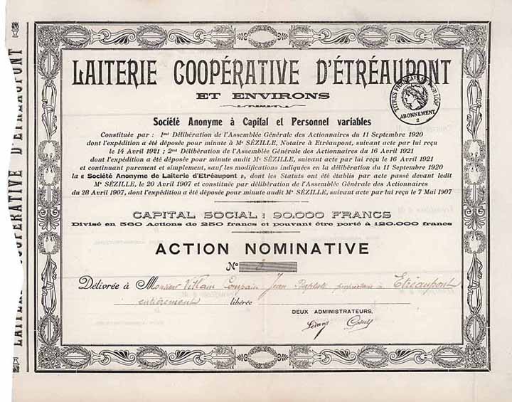 Laiterie Coopérative d‘Étréaupont et environes S.A.