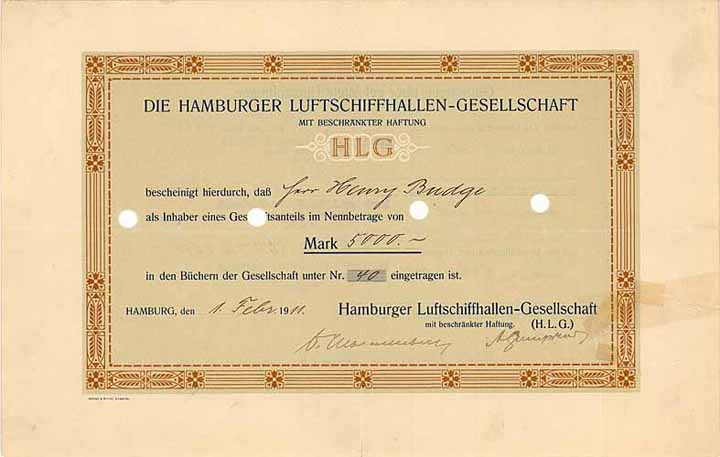 Hamburger Luftschiffhallen-Gesellschaft mbH (OU Dr. Rudolf Mönckeberg)