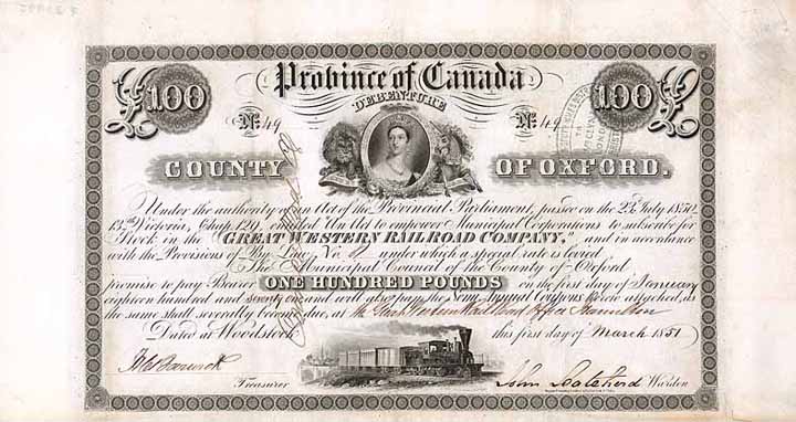 Great Western Railroad (Province of Canada, County of Oxford)