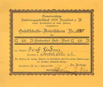 Gemeinnützige Siedelungsgesellschaft 1924 Frankfurt a.M. eGmbH