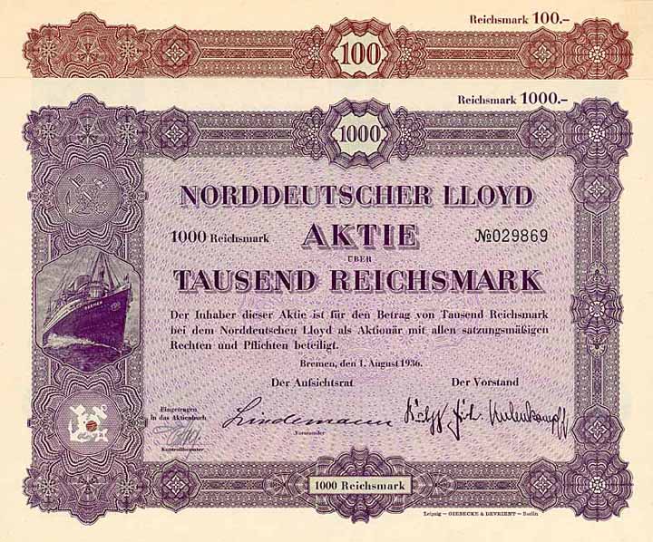 Norddeutscher Lloyd (2 Stücke)