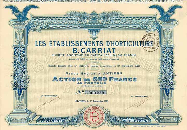 Les Établissements d‘Horticulture B. Carriat S.A.