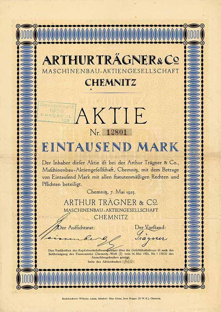 Arthur Trägner & Co. Maschinenbau-AG