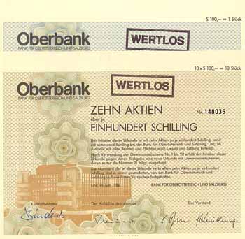 Bank für Oberösterreich und Salzburg (2 Stücke)