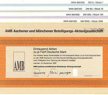 AMB Aachener und Münchener Beteiligungs-AG (4 Stücke)