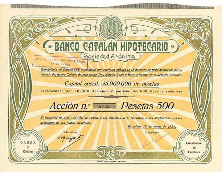 Banco Catalan Hipotecario S.A.