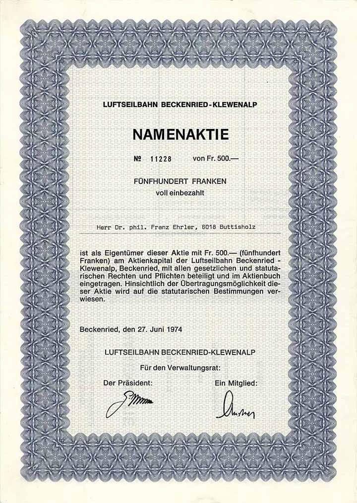 Luftseilbahn Beckenried-Klewenalp