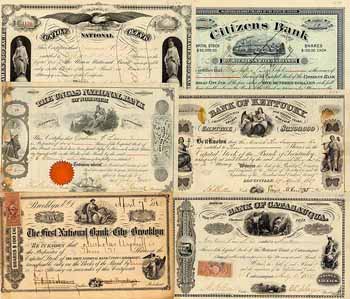 USA vor 1900 - Banken-Konvolut (37 Stücke)