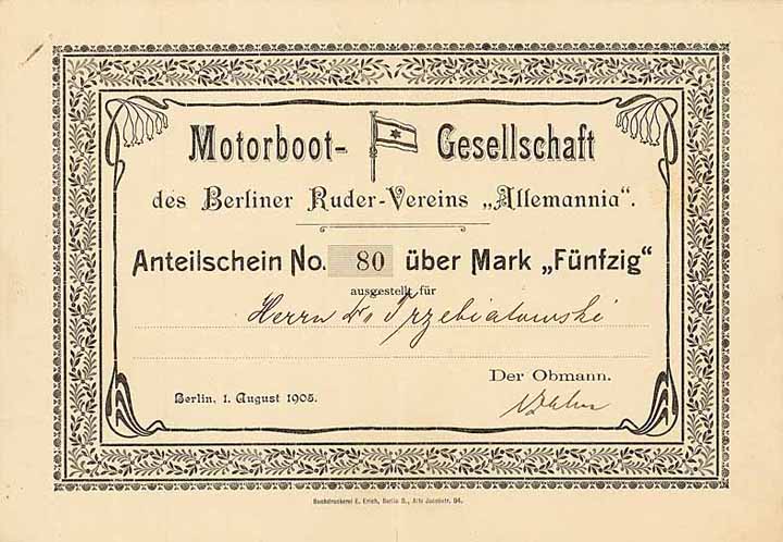 Motorboot-Gesellschaft des Berliner Ruder-Vereins "Allemannia"