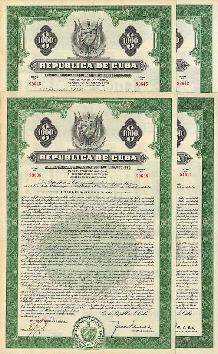 Republica de Cuba (4 Stücke)