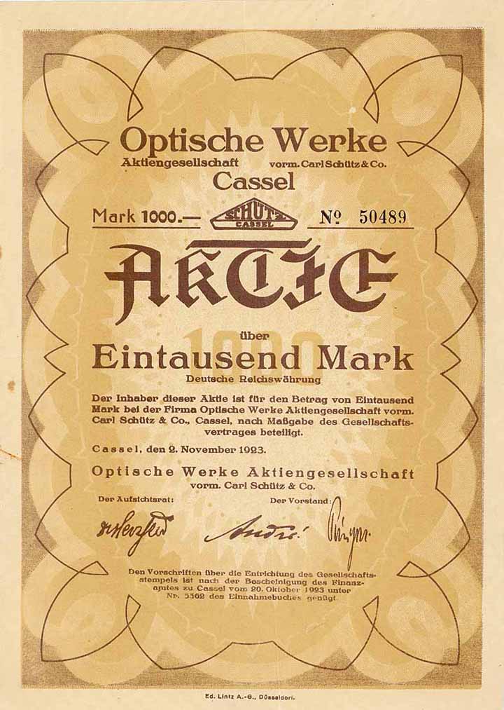 Optische Werke AG vorm. Carl Schütz & Co.