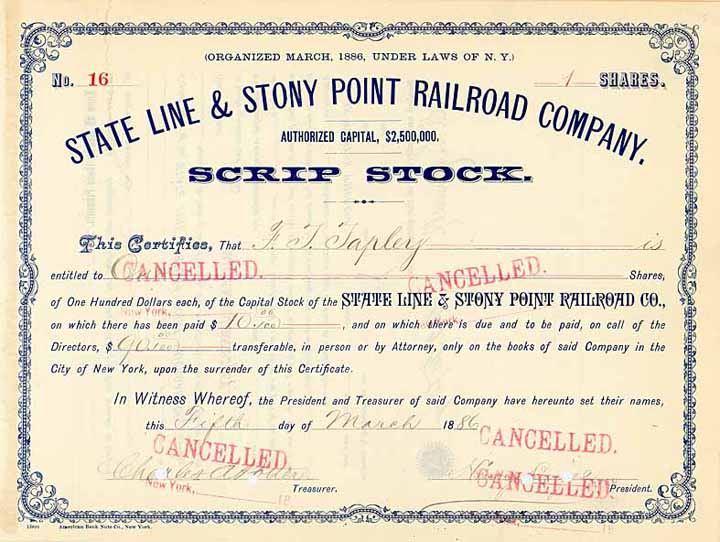 State Line & Stony Point Railroad